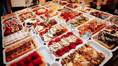 Enjoy Belgian waffles after a ferry crossing to Bruges