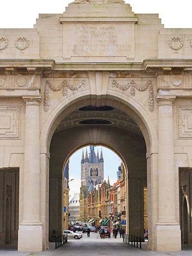 Menin Gate in Ypres, Belgium