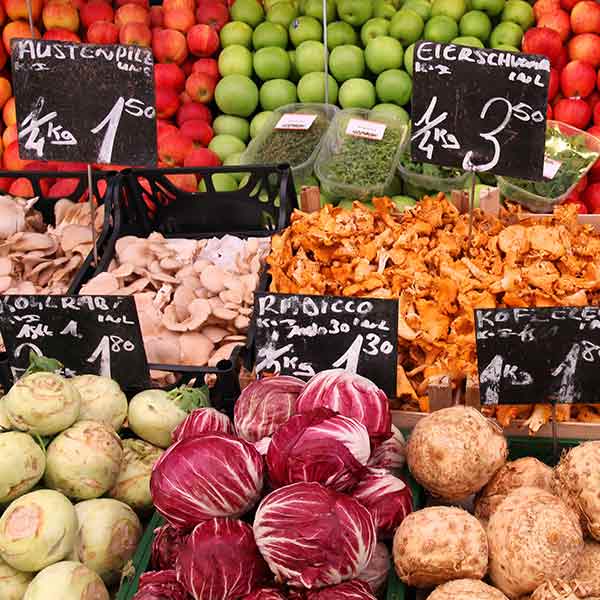 Food market in Frankfurt, Germany