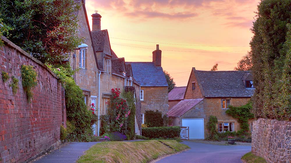 Cotswold Cottages at sunset