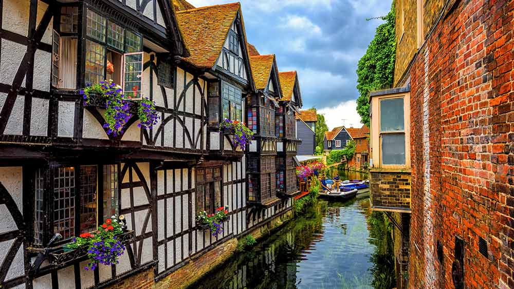 Canterbury Old Town in Kent, England