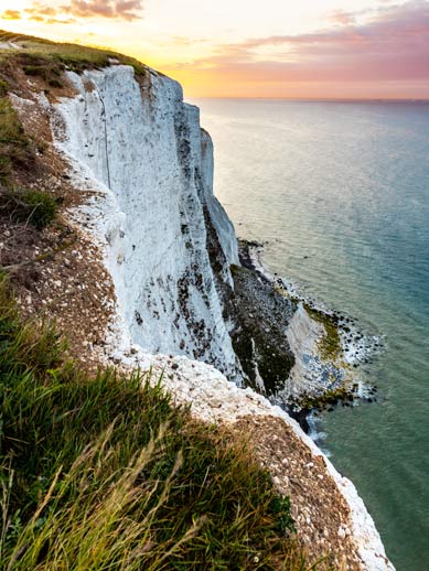 White cliffs of Dover in Kent England