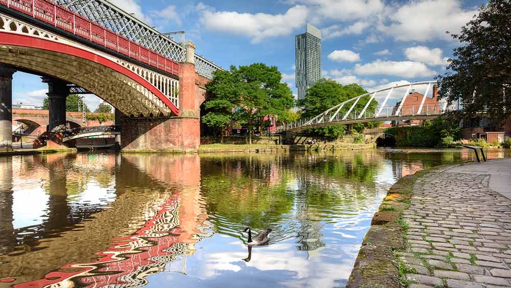 Castlefield Basin in Manchester England