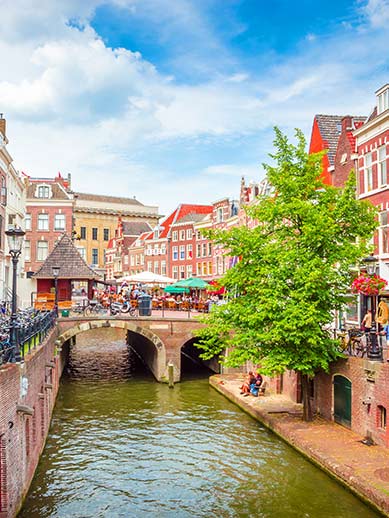 Historic canals in Utrecht, The Netherlands