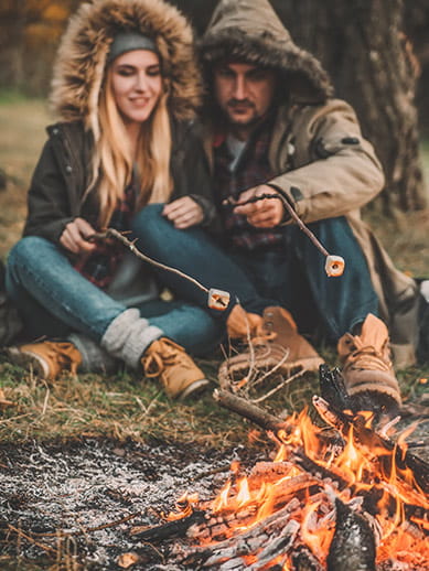 Couple camping in Northern Ireland