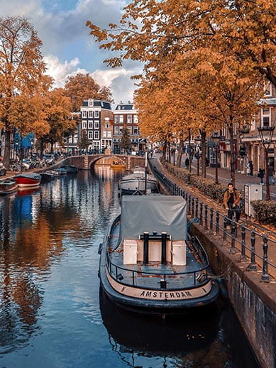 Amsterdam Mini Cruise Canal in Autumn