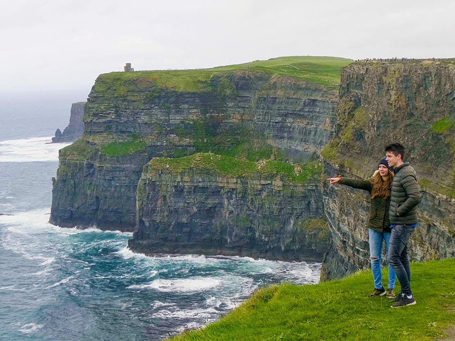 Couple on Irish coastline