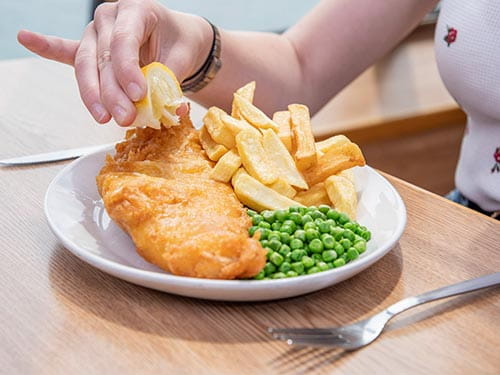 Fish and Chips in P&O Ferries Food Court