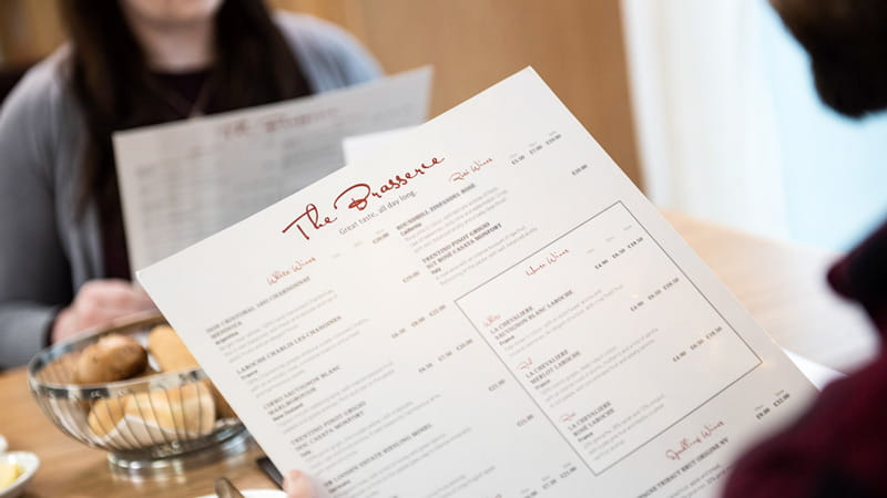 Brasserie – Paar studiert die Karte
