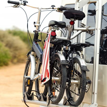 Travelling by ferry with a bike rack