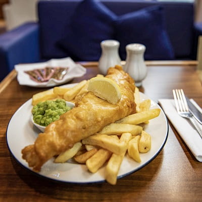 Fish and chips on a P&O ferry to Scotland