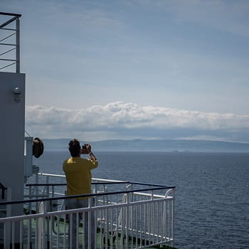 Outside deck on a P&O ferry to Scotland