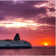P&O Mini Cruise sailing at sunset.